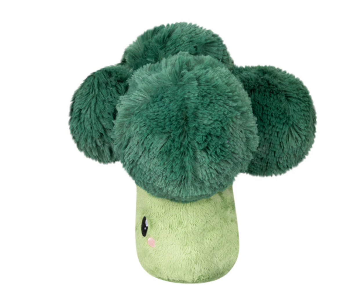 Broccoli Mini plush toy with soft green polyester fiber, perfect for children ages 0 and up and cozy imaginative play.