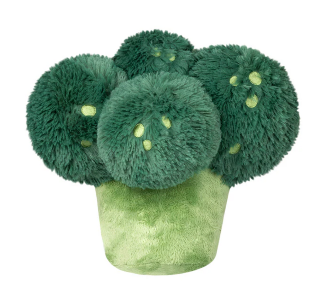 Broccoli Mini plush toy with soft green florets and a light green stem, perfect for all ages and cuddling.