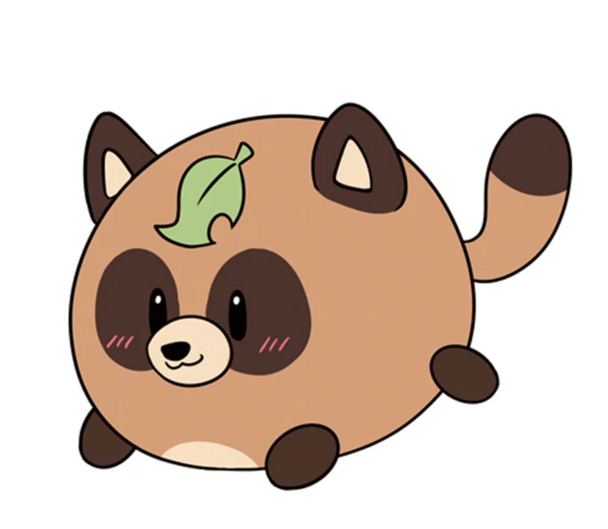 Tanuki Mini plush toy featuring a cute, round Japanese raccoon dog with a leaf on its head and a friendly face.