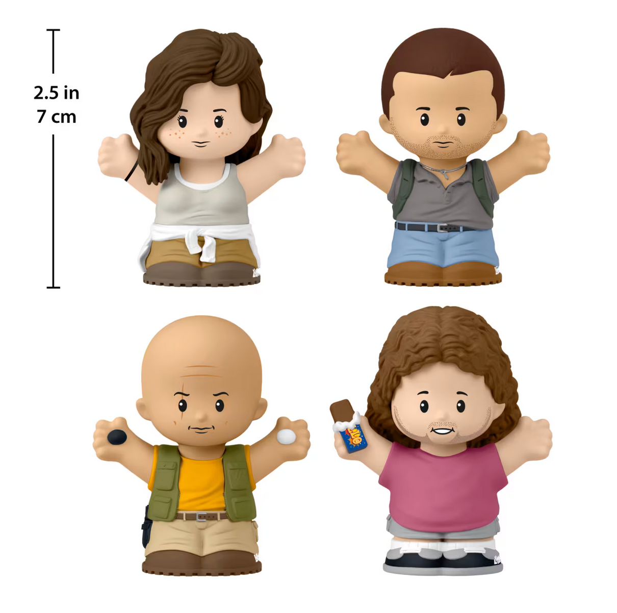 Little People Lost set featuring 4 collectible figurines of Kate, Jack, Locke, and Hurley standing 2.5 inches tall.