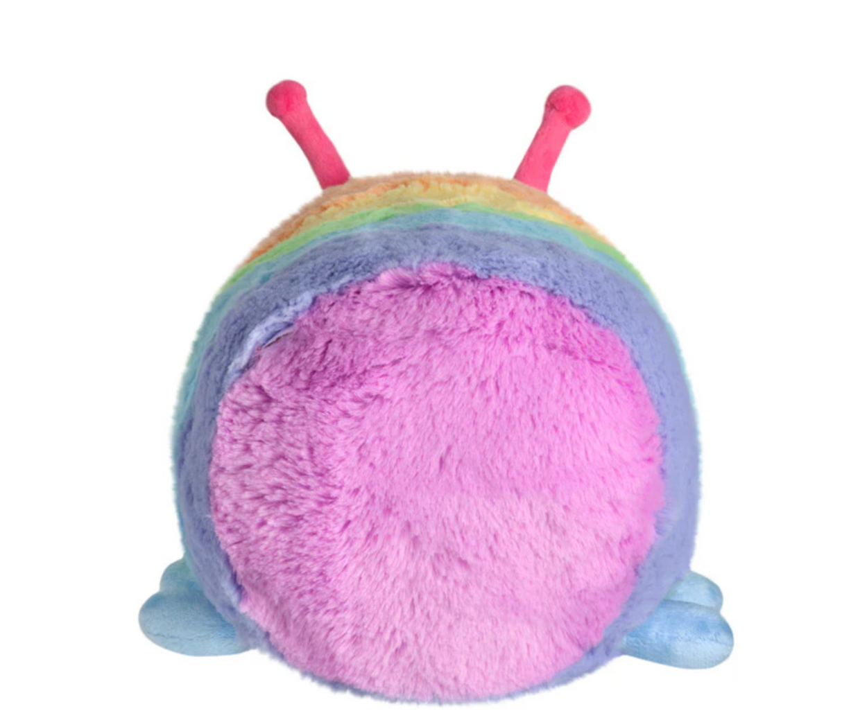 Rainbow Caterpillar Mini plush toy with bright rainbow colors and soft pink face, perfect for Pride Month 2024 celebration.
