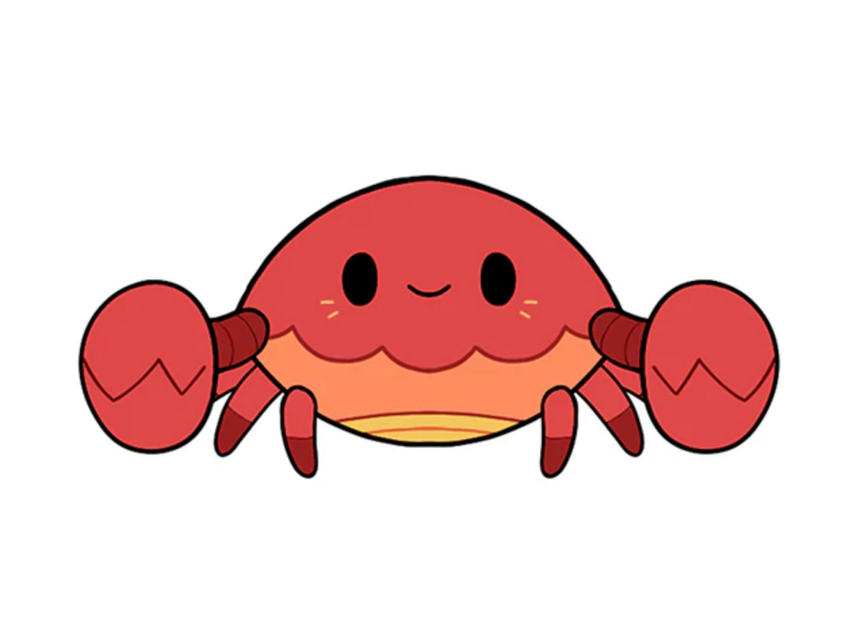Cute red Crab plush with magnetic claws and friendly smile, perfect for all ages.