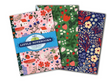 Three colorful belly-banded Little Notebooks | Shelley's with cottagecore floral and strawberry designs.