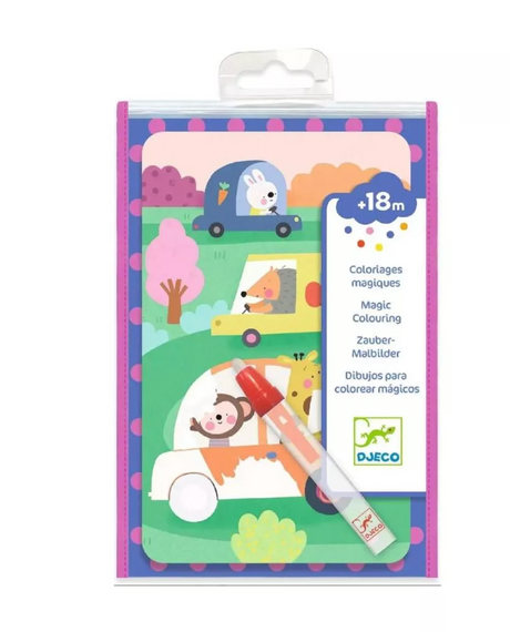 Paint with Water | On the Road reusable travel-themed coloring set with jumbo water pen for kids 18 months and up.