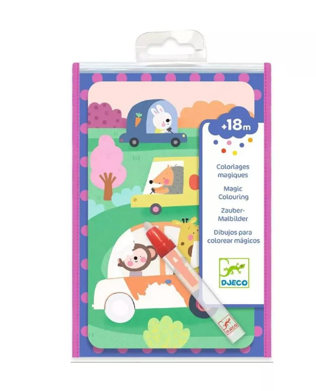 Paint with Water | On the Road reusable travel-themed coloring set with jumbo water pen for kids 18 months and up.