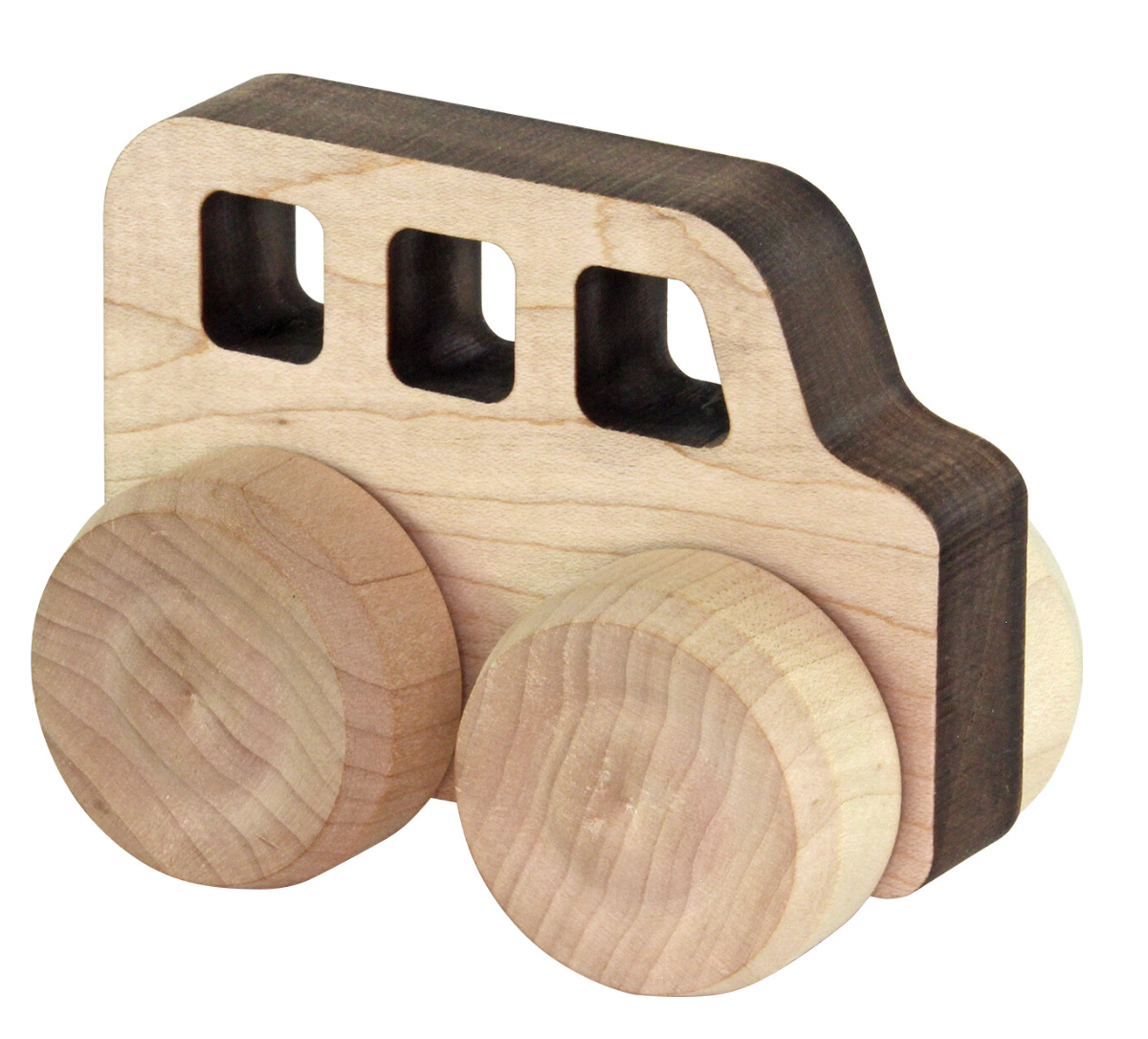 Mini Monster Vehicle | Bus, wooden toy with big wheels, simple design, natural materials, perfect for toddlers and creative play.