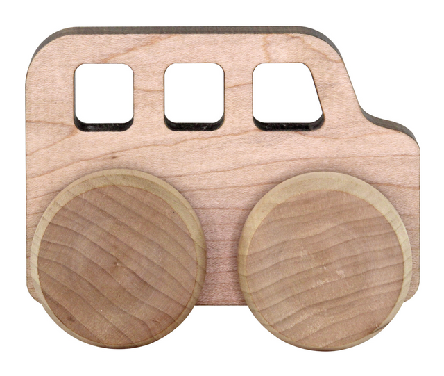 Mini Monster Vehicle | Bus wooden toy with big wheels, natural finish, perfect for little hands and ages 6 months plus.