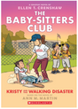 Cover of Babysitter's Club #16: Kristy and the Walking Disaster showing kids playing baseball at sunset.
