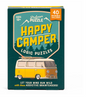 Happy Camper Logic Puzzles box with yellow van illustration, 40 reusable puzzle cards for ages 12 and up.