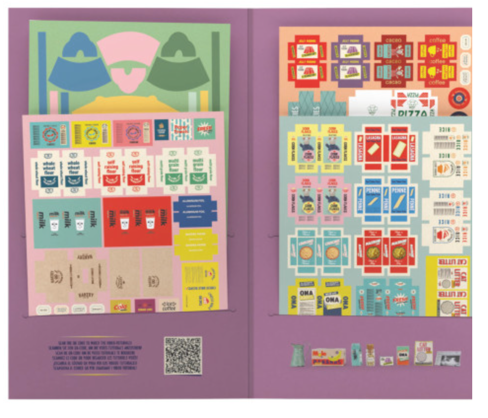 Sam & Julia | Die Cuts: Kitchen featuring colorful paper pieces for crafting miniature kitchen items and decorations.