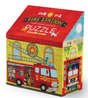 24pc Fire Station Puzzle in a house-shaped box featuring a fire truck and fire station scene for ages 3 and up