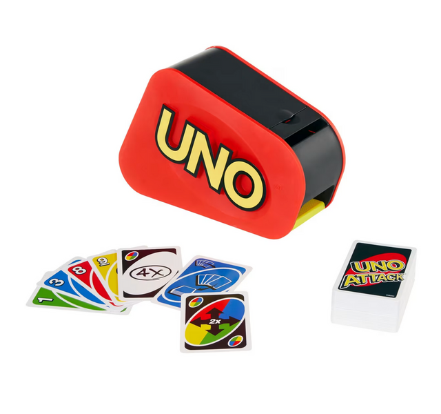 Uno Attack card game with updated launcher, colorful cards, and action-packed design for family fun and excitement.