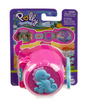 Polly Pocket On the Go Fun compact featuring a pink case with a blue seahorse and ocean-themed playset inside.