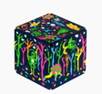 Shashibo | Glowquarium magnetic puzzle cube with vibrant underwater glow designs on a 2.4 inch recyclable cube.