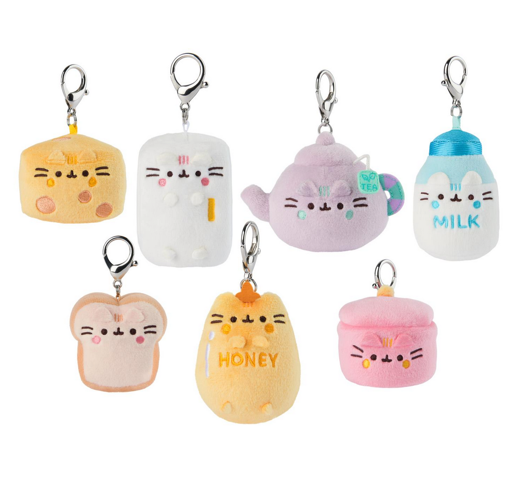 Pusheen Kitchen Surprise Blind Box plush keychains featuring kitchen-themed collectible miniature toys.