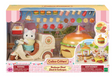 Hamburger Stand playset with doll, delivery bike, burger store, grill, fries, and over 30 accessories for interactive play.