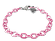 Pink Bracelet Chain with adjustable 7.5" length, made of base metal, perfect for adding personalized charms.