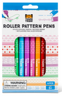 Roller Pattern Pens 6 double-ended colorful pens with unique rolling stamp patterns for kids creative fun ages 5 and up
