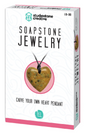 Soapstone Jewelry Kit | Heart with eco-friendly materials to carve and polish your own heart pendant necklace craft set.