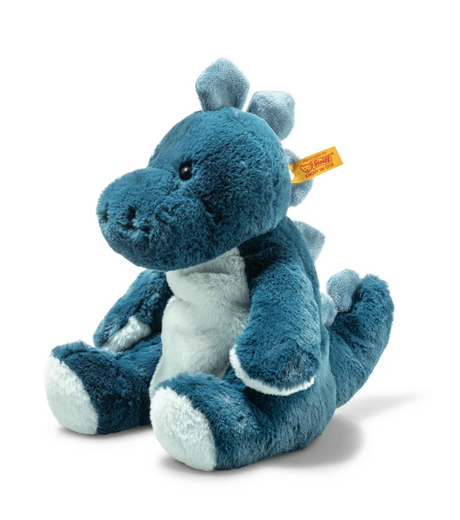 Stegosaurus Spott plush toy in soft blue hues, cuddly and perfect for children aged 3 and up.