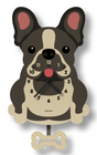 Wood Pendulum Clock | French Bulldog featuring a wooden dog design and swinging bone chew toy pendulum for dog lovers.