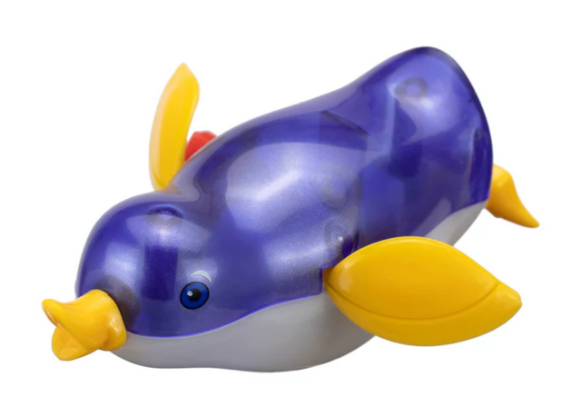 Z Wind Ups | Penguin Priscilla blue and yellow wind-up swimming penguin toy for bath and pool fun ages 3+