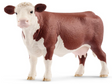 Cow Hereford toy figurine showing detailed brown and white Hereford cow with realistic features for educational play.