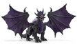 Eldrador Creatures | Shadow Dragon figurine with black and purple wings posed with open mouth and spread wings.