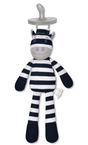 Organic Ziggy Zebra Pacifier Buddy made from soft organic cotton with a plush zebra design and attached pacifier holder.