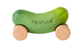Car | Pepino the Cucumber eco-friendly baby car toy made of natural rubber and FSC wood with wooden wheels.