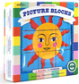 Simple Things Picture Blocks with 9 colorful blocks forming a sun puzzle, designed to develop cognitive and fine-motor skills.
