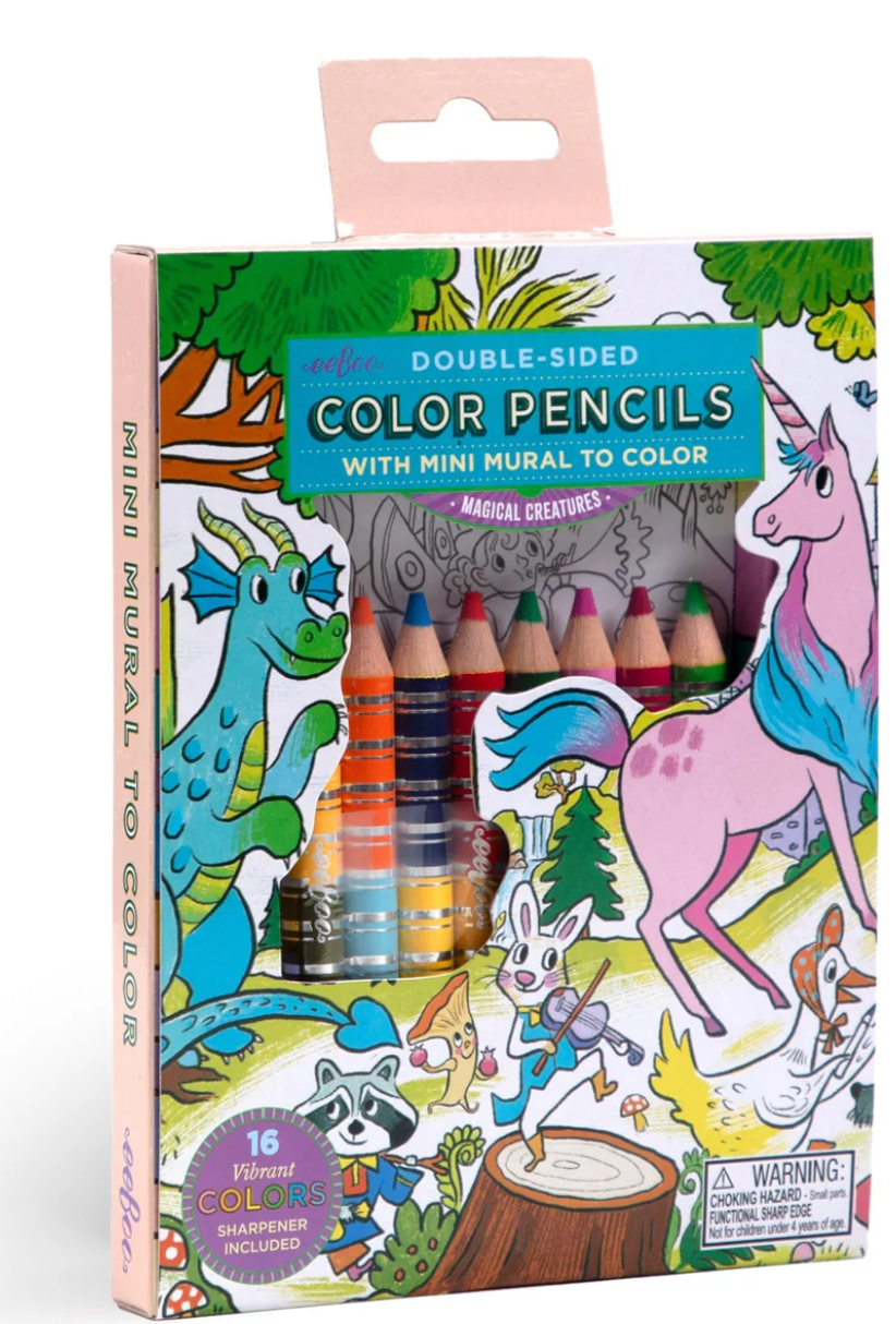 Colored Pencils & Mini Mural | Magical Creatures with 16 colors and fold-out mural featuring friendly fantasy animals.