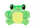 Huggable Heatable Frog plush microwave heat pack with cute green frog design for soothing warmth and comforting hugs.