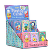 Display of Tiny Playing Cards by Yumi Kitagishi featuring colorful animal illustrations in small, laminated decks.