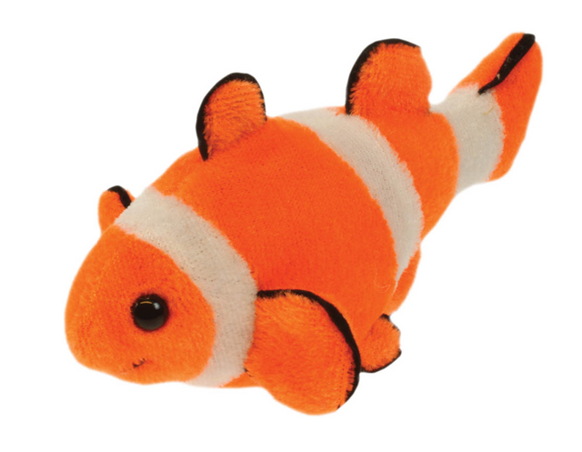 Clown Fish Finger Puppet in bright orange and white, perfect for imaginative underwater play.