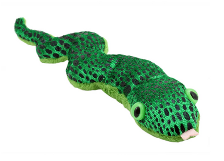 Snake FIP finger puppet with shimmery green scales and watchful eyes, perfect for imaginative storytelling.