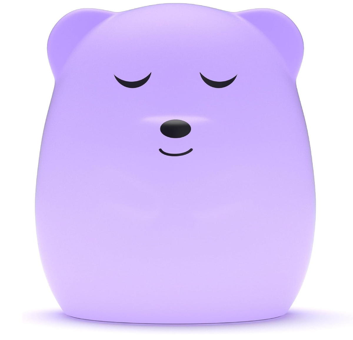 Purple Breathing Pal | Ted the Bear device with a calm face for breathing exercises to reduce anxiety and improve focus.