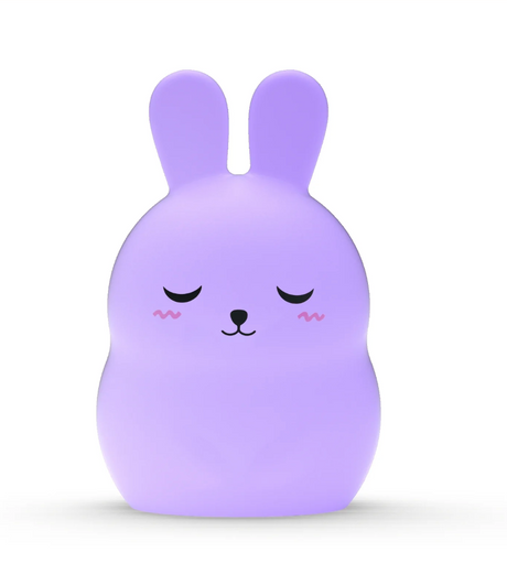 Breathing Pal | Bonnie the Bunny in purple with closed eyes, designed for calming and guided breathing exercises.