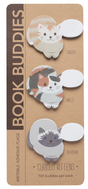 Book Buddies Labels | Curious Kittens with three cute kitten sticky notes named Ginger, Milly, and Shadow.