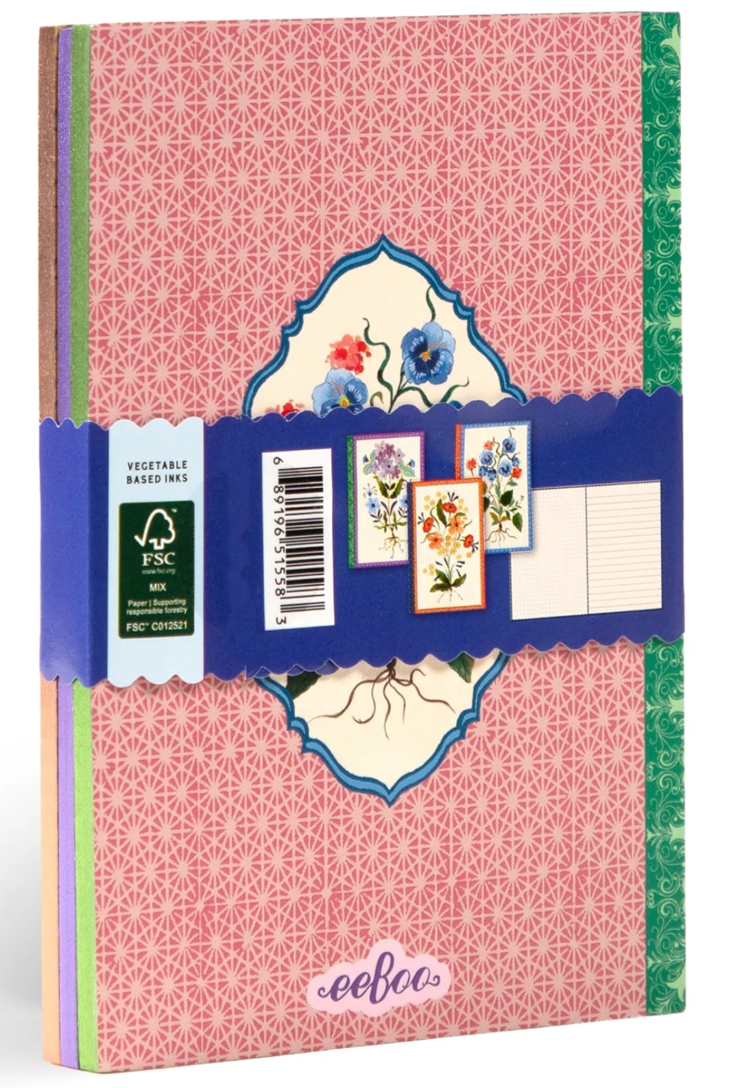 Little Notebooks | Flora set of 3 small floral notebooks with colorful gilded edges and FSC-certified paper.