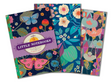 Set of 3 small floral notebooks featuring colorful artwork by Victoria Ball, titled Little Notebooks | Victoria.