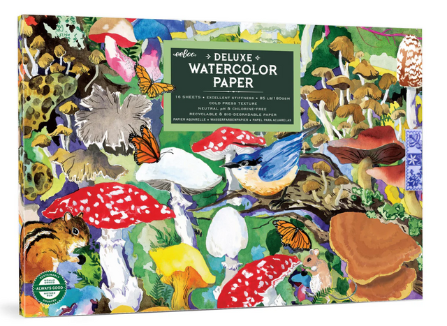 Watercolor Pad | Mushroom featuring poisonous mushroom illustrations with vibrant colors on high-quality watercolor paper.