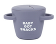 Happy Snacker | Baby Got Snacks snack cup with silicone lid and handles for toddlers and babies.