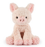 Cozys Pig plush with soft peachy-pink textured fur, floppy limbs, button nose, and curly tail perfect for hugging.