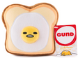 Gudetama Egg Toast plush toy featuring lazy egg character on soft toast, perfect kawaii gift and collectible.