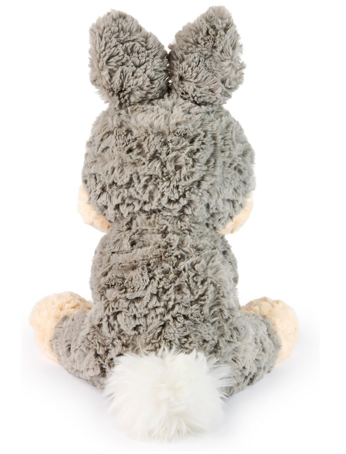Cozys Thumper plush bunny with long gray ears, fluffy white tail, and soft textured fabric for hugging.