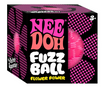 NeeDoh Fuzz Ball Flower Power stress ball in bright pink fuzz texture packaged for ages 3 and up.