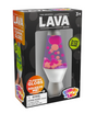 Lava Squish n Flow sensory toy with flowing pink and orange lava globs in glow-in-the-dark packaging for ages 3+