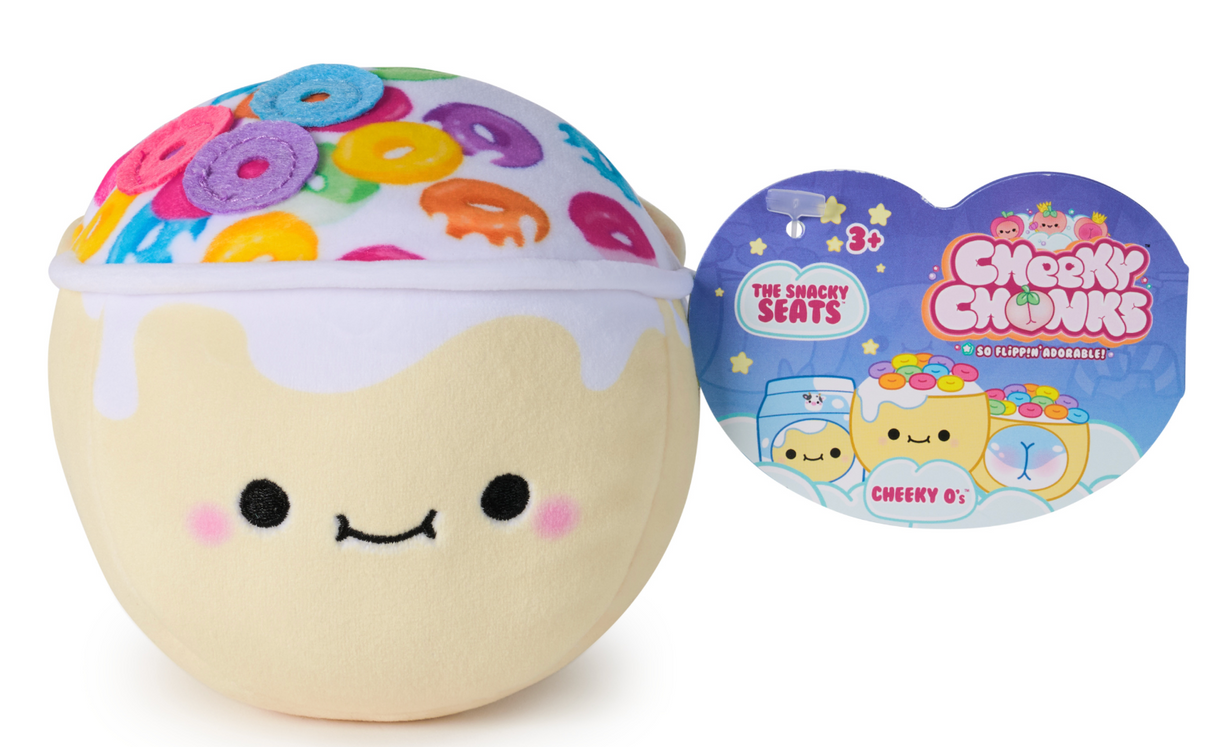 Cheeky Chonks Chonk plush toy with colorful cereal design, soft, squishy, and perfect for sensory play.