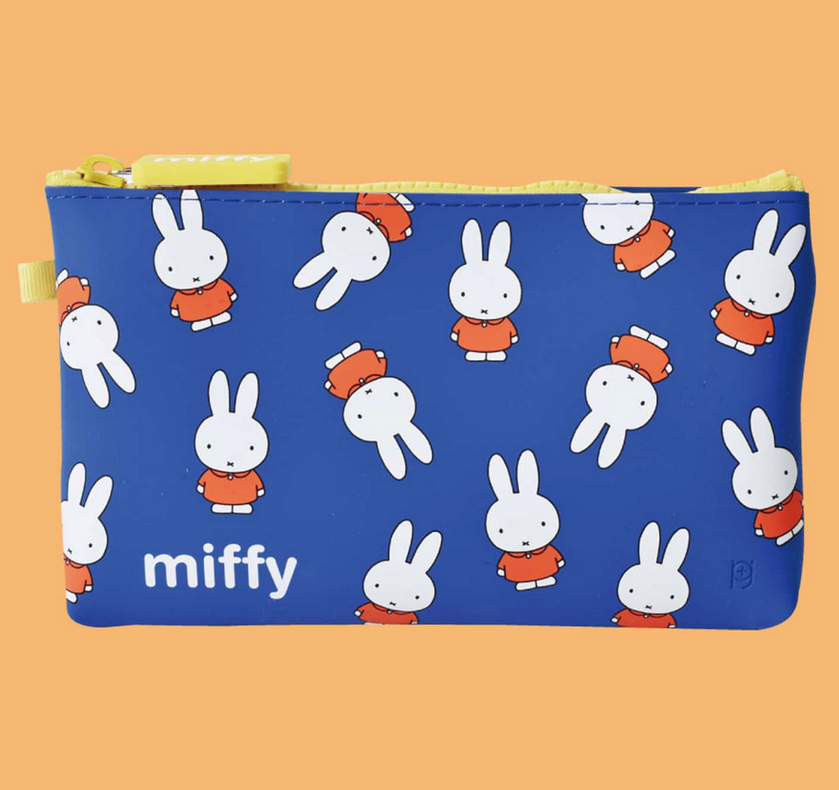 NUU Miffy Pouch | Blue featuring playful Miffy print, soft silicone, zipper closure, perfect for organizing cosmetics or accessories.